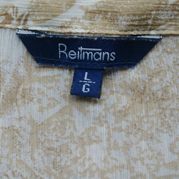 Reitman's Sheer Beige Blouse, Large, Like new - Picture 3 of 4